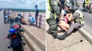 Rescataron a una mujer que intentó saltar desde el puente Chaco-Corrientes